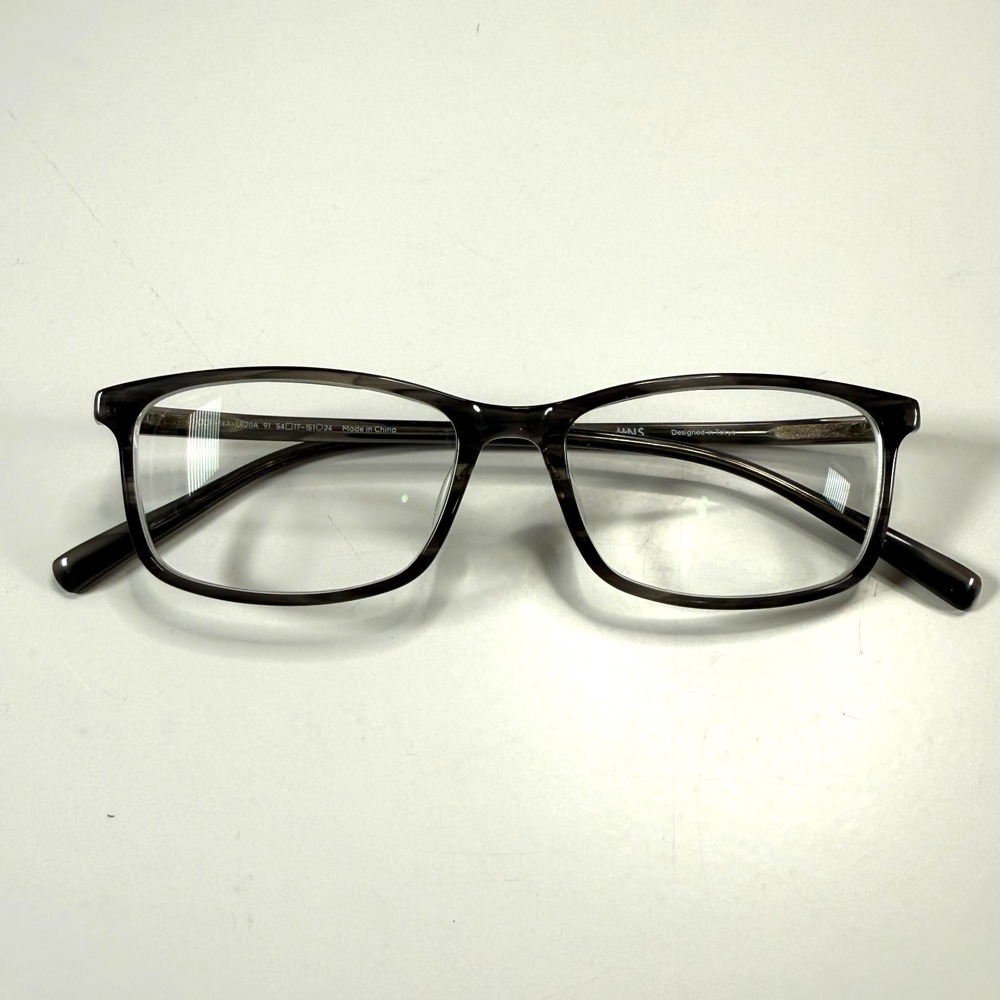 JINS‎ U120A Eyeglasses Frames CCF-14A 54-17-151 Gray Rectangle Unisex Full Rim